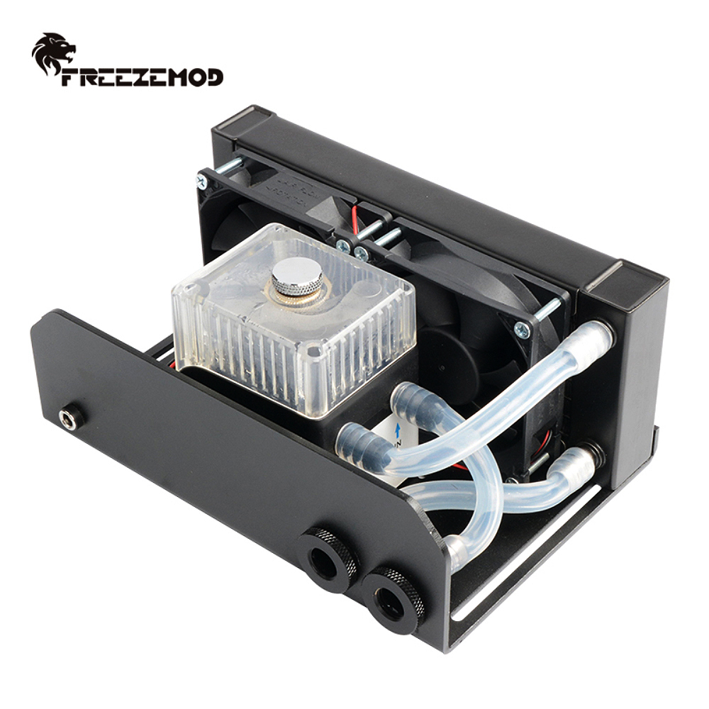 Aio Liquid Cooler - Freezemod AIO เครื่องทำน้ำเย็นแล็ปท็อปคอมโบอะลูมิเนียมชุดทำความเย็นอุตสาหกรรมโมดูล80มม. หัวพัดลมคู่ SLMZ-V-B 3M