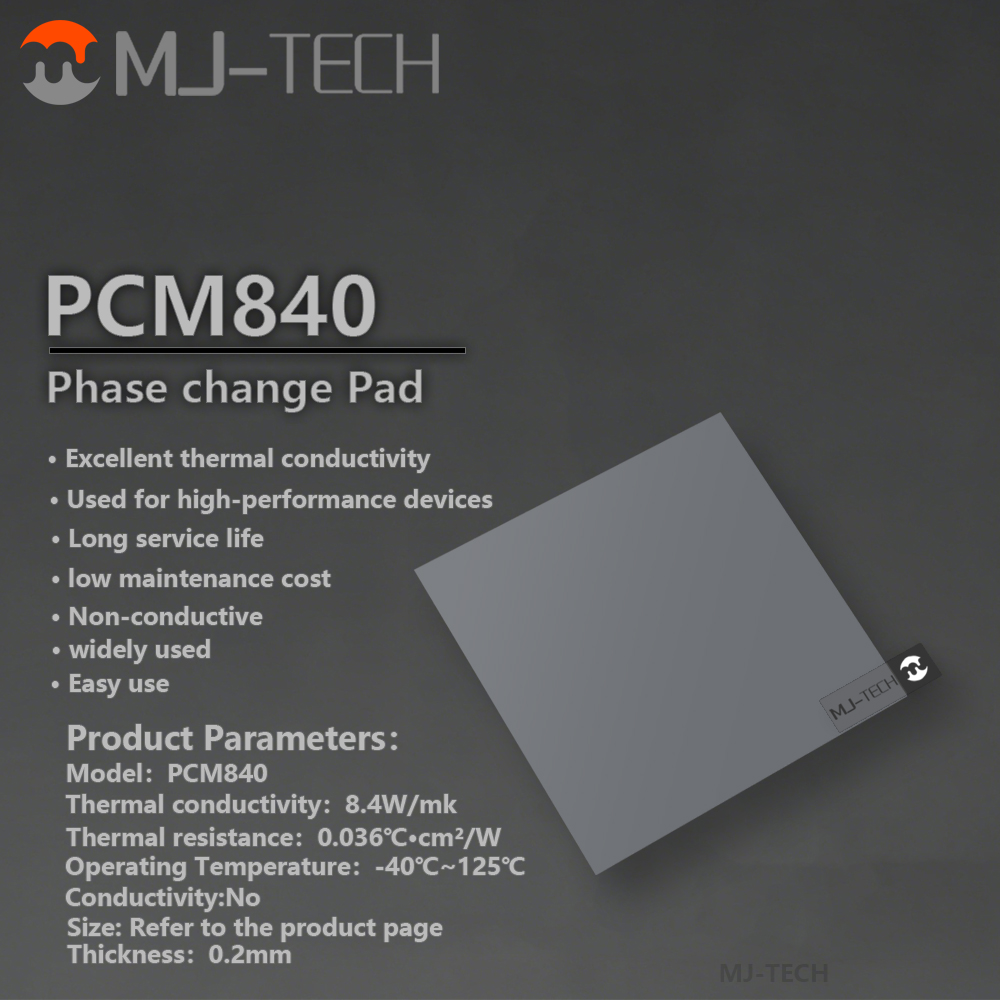 แผ่นเปลี่ยนเฟส MJ-TECH PCM840  - Thermal Paste บทวิจารณ์และราคา
